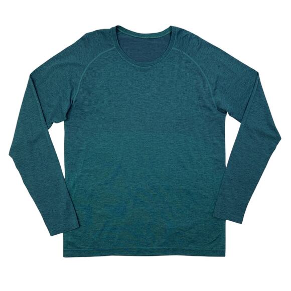 Lululemon Shirt Mens XL Extra Large Teal Blue Long Sleeve Activewear Workout Gym - Picture 1 of 13
